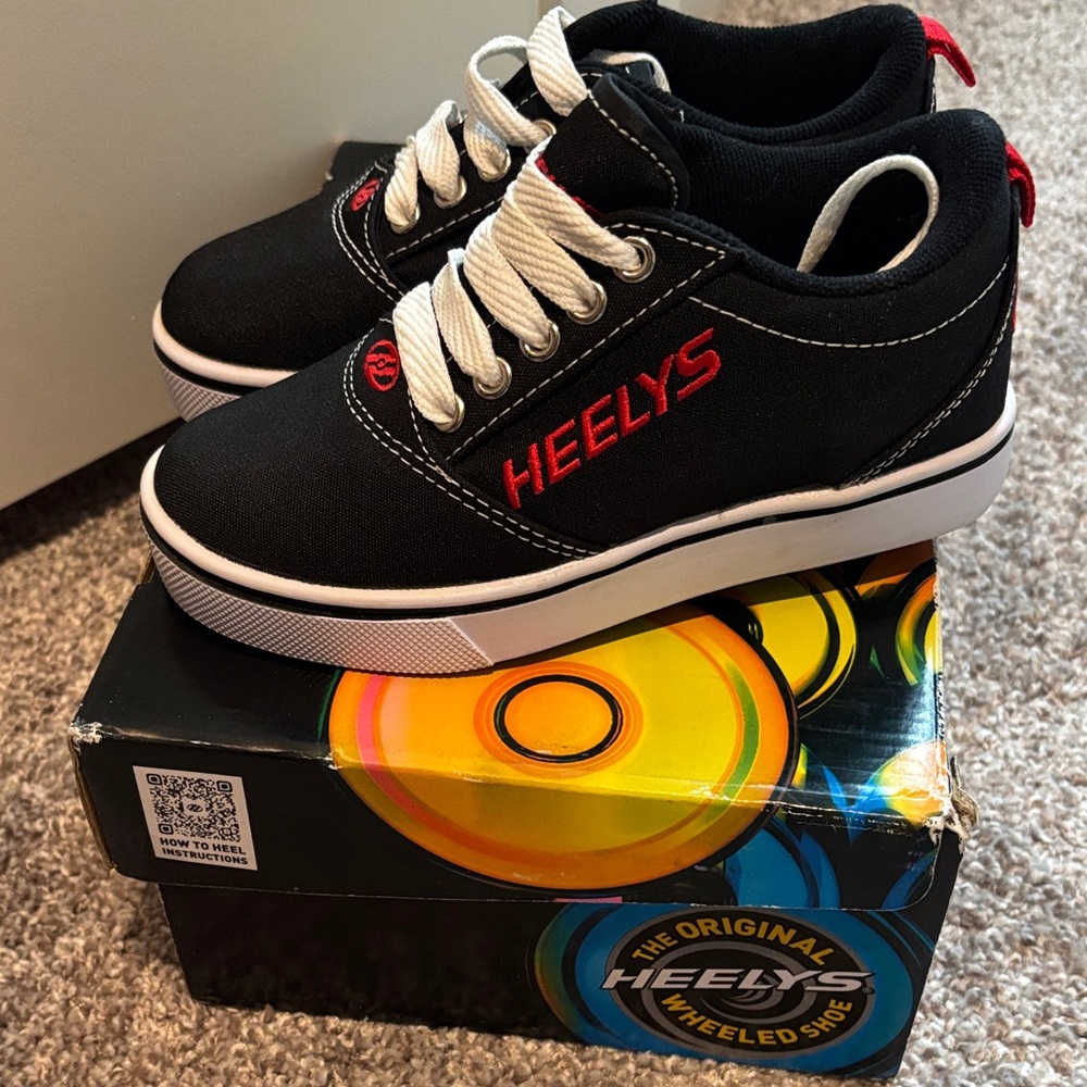 Heelys Kids Black and White Sneakers with Red Accents